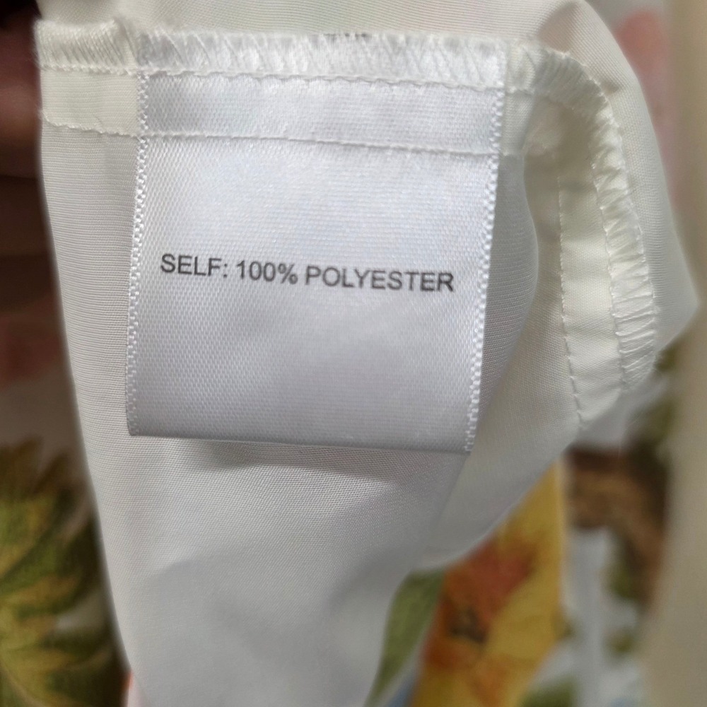 Rose + Olive Floral Bird Print Button Down Blouse White Plus 3X Long Sleeve - Picture 5 of 16
